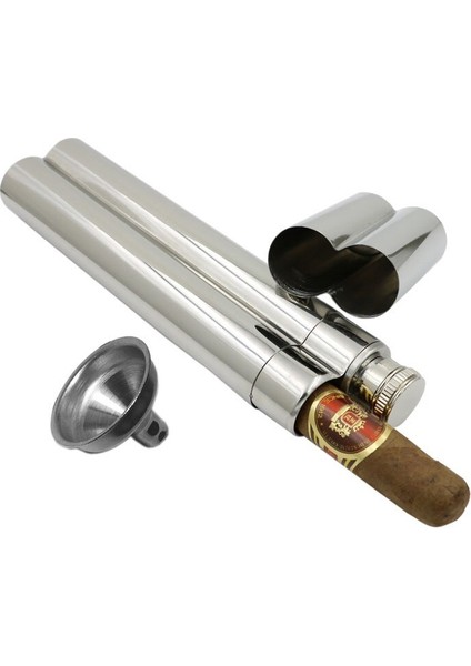 304 Paslanmaz Çelik Puro Kılıfı Kalça Şişeleri Puro Kutusu 2 Oz Hip Şişesi Portatif Mühür Nem Tüp Hunel | Puro Aksesuarları - (Yurt Dışından) fiyatları