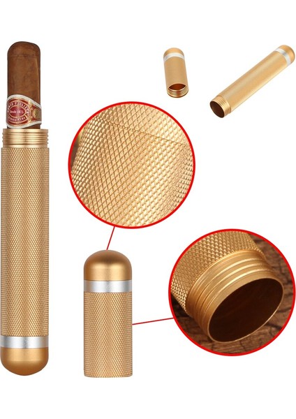 Metal Puro Tüp Durumda Seyahat Cep Tüp Puro Neme Kutusu Taşınabilir Açık Tutucu Puro Kılıfı Kavanoz Mini Zigarren Kutusu | Puro Aksesuarları - (Yurt Dışından) fırsatları