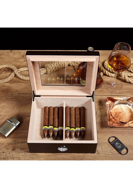 Cedar Ahşap Puro Neme Şeffaf Ekran Pencere Depolama Puro Kutusu ile | Puro Aksesuarları - (Yurt Dışından) modelleri