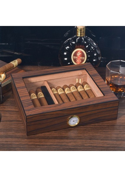 Basit Stil Ahşap Neme Puro Depolama Puro Aracı Aksesuarları Mühürlü Kutu Puro Kutusu Puro Higrometre ile Koruyun | Puro Aksesuarları - (Yurt Dışından) fiyatları