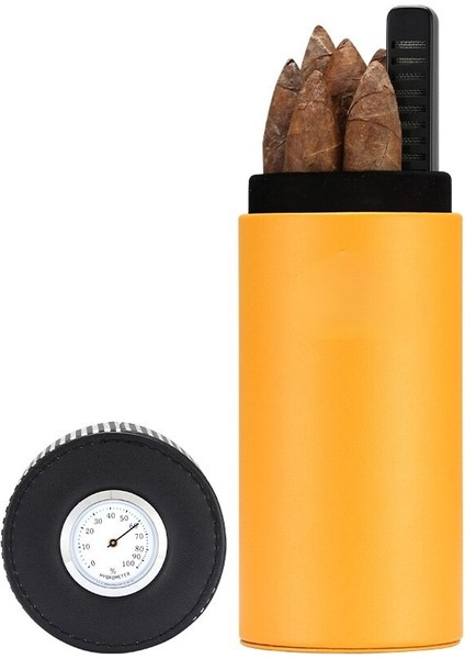 Puro Tüp Seyahat Neme Kutusu Deri Taşınabilir Puro Durumda Cedar Ahşap Puro Kutusu W / Neme Nemlendirici Puro Higrometre | Puro Aksesuarları - (Yurt Dışından) fiyatları