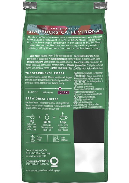 Caffe Verona Dark Roast Öğütülmüş Kahve 200 gr