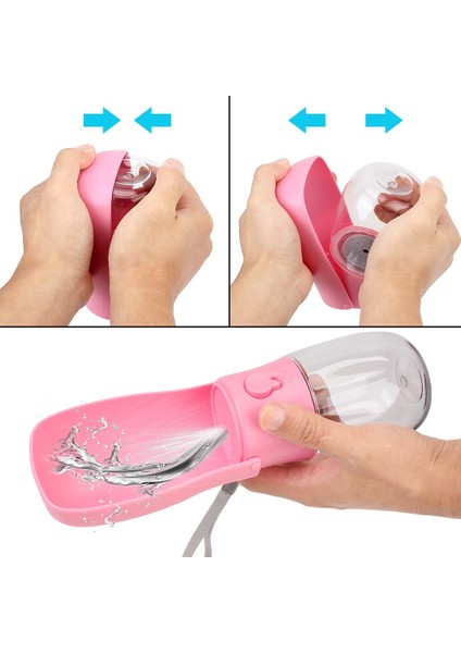 Katlanabilir Kabak Şişe Kase Drinker 280 ml / 10 Oz Açık Yürüyüş Seyahat Içecek Kupası Karbon Filtre Pet Su Dağıtıcı Besleyici | Köpek Besleme - (Yurt Dışından) modelleri