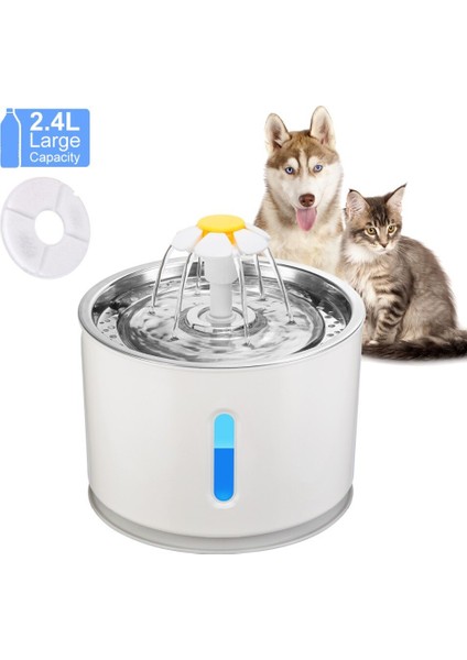 2.4l Otomatik Kedi Su Çeşmesi LED Elektrik Sessiz Su Besleyici USB Köpek Pet Drinker Kase Kedi Köpek Için Pet Içme Dağıtıcısı | Kedi Besleme ve sulama Malzemeleri - (Yurt Dışından) fiyatları