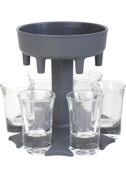 Şarap Dağıtıcı Tutucu 6 Shot Cam Dağıtıcı ve Tutucu Bira Ayırıcı Bar Parti Aksesuarı (Gri) - (Yurt Dışından)