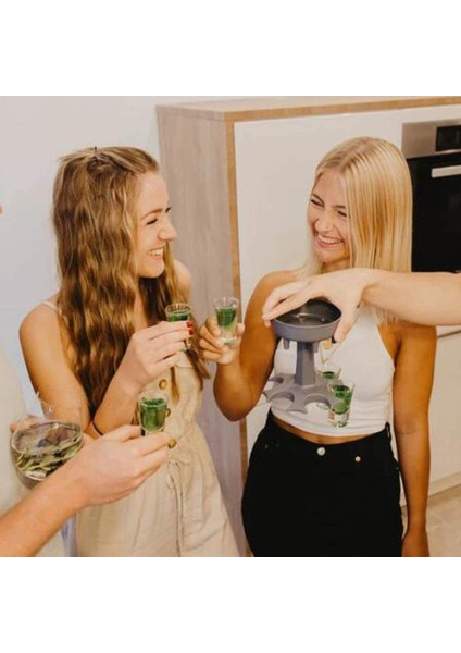 Şarap Dağıtıcı Tutucu 6 Shot Cam Dağıtıcı ve Tutucu Bira Ayırıcı Bar Parti Aksesuarı (Gri) - (Yurt Dışından)