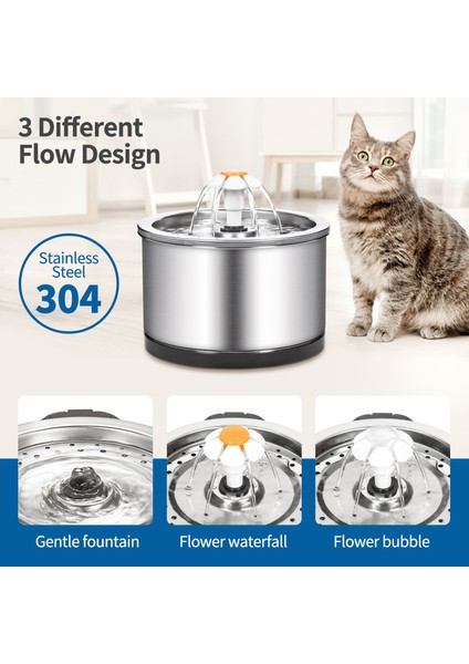 Otomatik Kedi Su Çeşmesi, 84 Oz / 2.5l Filtreli Pet Su Dağıtıcısı, Evcil Hayvanlar Küçük Köpek Elektrikli Sağlıklı Hijyenik Su | Kedi Besleme ve sulama Malzemeleri - (Yurt Dışından) fırsatları