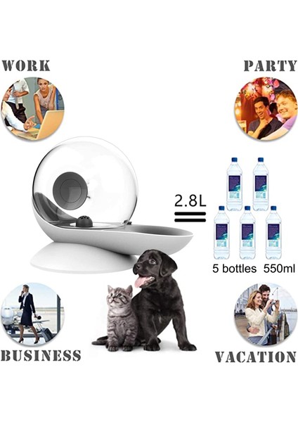 Pet Kedi Su Dağıtıcı 2.8l Büyük Kapasiteli Otomatik Içme Çeşmesi Köpek Küçük Köpek Kitty Salyangoz Kabarcık Besleyici Su Kase (Pembe) - (Yurt Dışından) indirimleri