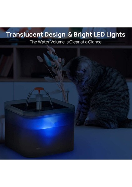 Otomatik Pet Su Çeşmesi Kedi Su Dağıtıcısı USB Dilsiz Şeffaf Drinker Köpek Içme Besleyici Kase LED Seviye Ekran ile | Kedi Besleme ve sulama Malzemeleri (Siyah) - (Yurt Dışından) fiyatları