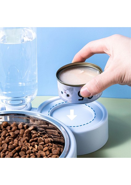 Pet Kedi Kase Otomatik Besleyici Köpek Kedi Gıda Kase Su Çeşmesi ile Çift Kase Içme Kediler Için Yükseltilmiş Standı Çanak Kaseleri - (Yurt Dışından) modelleri