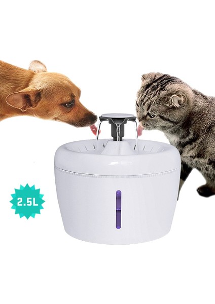 2.5l Pet Köpek Kedi Çeşmesi Su Içme Besleyici Kase Kedi Köpek Su Dağıtıcı Sessiz Otomatik Içme Çeşmesi Elektrikli USB | Kedi Besleme ve sulama Malzemeleri - (Yurt Dışından)