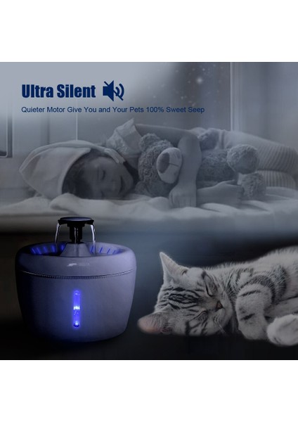 2.5l Pet Köpek Kedi Çeşmesi Su Içme Besleyici Kase Kedi Köpek Su Dağıtıcı Sessiz Otomatik Içme Çeşmesi Elektrikli USB | Kedi Besleme ve sulama Malzemeleri - (Yurt Dışından) fırsatları