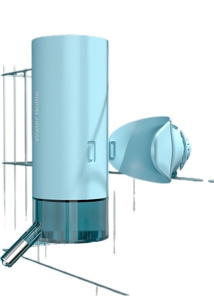 Köpek Su Şişesi Asılı Kafes Tipi Pretty Cat Besleyici Hafifçe Yalamak Outlet Topu Ayrılabilir Kupası Vücut Üstten Su Ekle (Indigo) - (Yurt Dışından) modelleri