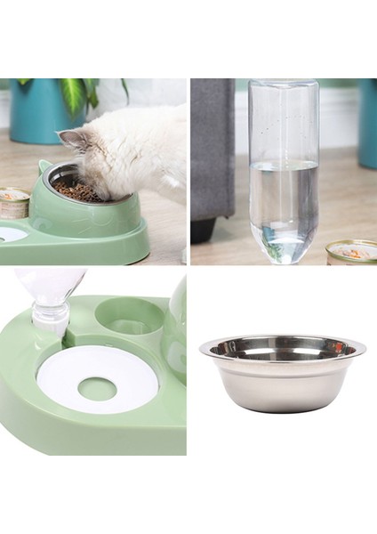 Kedi Otomatik Besleyiciler Su Dağıtıcı Kedi Köpek Içme Kase Köpekler Besleyici Pet Ürünleri Köpek Kaseler Pet Tahıl Dispenseri (Yeşil) - (Yurt Dışından)