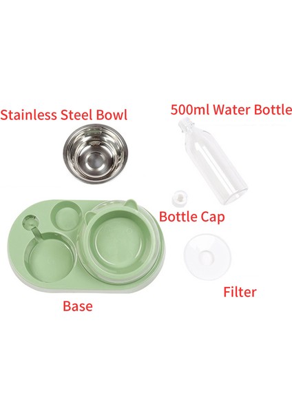 Kedi Otomatik Besleyiciler Su Dağıtıcı Kedi Köpek Içme Kase Köpekler Besleyici Pet Ürünleri Köpek Kaseler Pet Tahıl Dispenseri (Yeşil) - (Yurt Dışından)