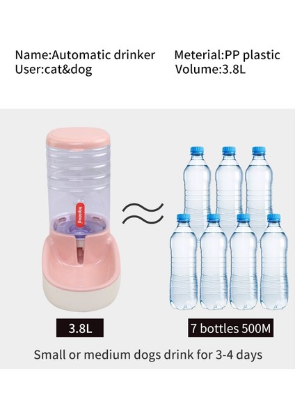 3.8l Pet Otomatik Besleyici Köpek Kedi Aksesuarları Için Içme Kase Su Besleme Sulama Malzemeleri Büyük Kapasiteli Dağıtıcı | Kedi Besleme ve sulama Malzemeleri (Mavi) - (Yurt Dışından)