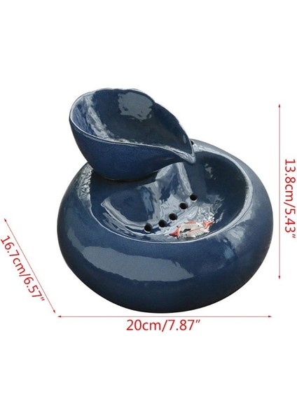 Akıllı Seramik Kedi Içme Besleyici Otomatik Dolaşan Su Besleyici Pet Su Dağıtıcı Çeşmesi Su Lavabosu | Kedi Besleme ve sulama Malzemeleri (Mavi) - (Yurt Dışından)