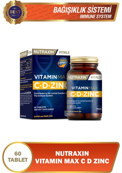 Vitamin Max C- D- Zinc + B12 Vitamin 60 Dilaltı Tablet + Selenium + 1 Adet Saşe modelleri