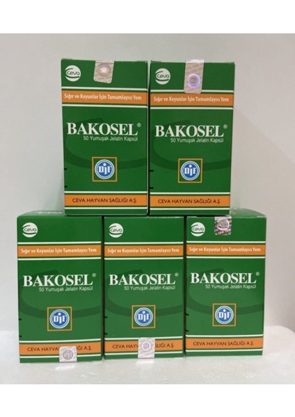 Bakosel 50 Yumuşak Jelatin Kapsül Vitamin Mineral Koyun Keçi Büyükbaş Inek Kuzu Oğlak Buzağı Dana
