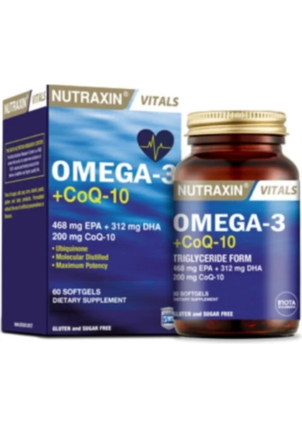 Koenzim Q10 Içeren Balık Yağı - Omega-3 +Coq-10 60 Yumuşak Kapsül