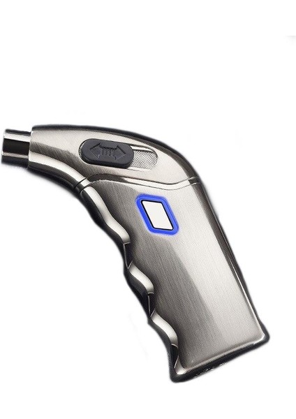 Çift Ark Plazma Çakmak Pistol Model Elektrikli USB Şarjlı Gümüş