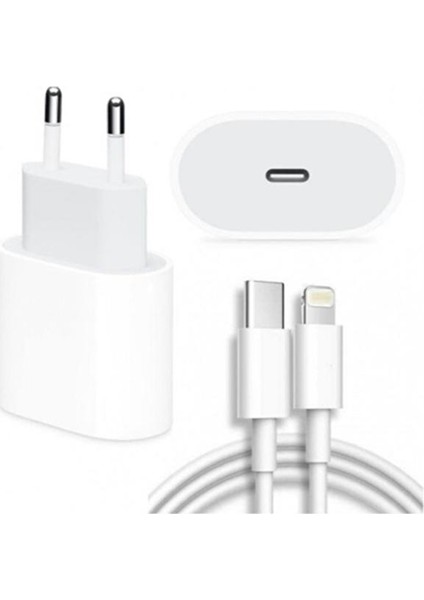 Iphone 20W 11-12-13 Pro Max Serisi Uyumlu Hızlı Şarj Aleti Cihazı 20W Güç Adaptörü Usb-C Kablo