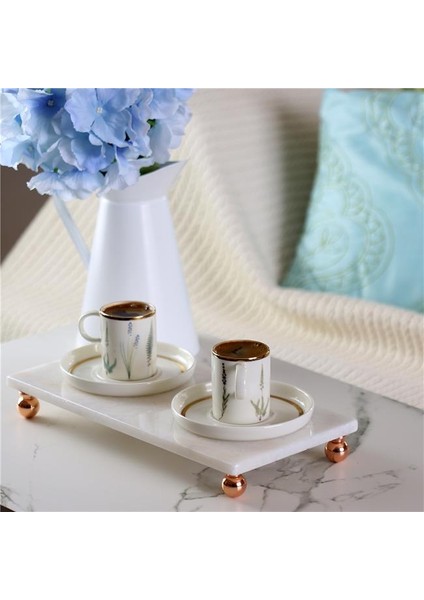 Mermer Beyaz 30 x 15 cm Rose Gold Boncuk Ayak Sunumluk fırsatları