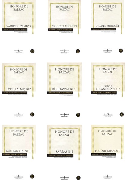 Vadideki Zambak - Sarrasine - Mutlak Peşinde - Suyu Bulandıran Kız - Honore De Balzac - 9 Kitaplık Set