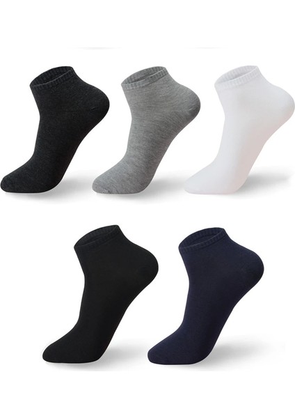 Premium 8'li Dikişsiz Bambu Erkek Spor Bilek Patik Çorap Siyah