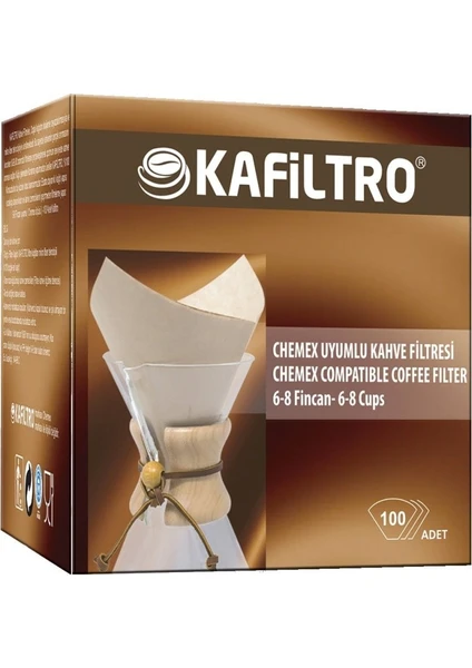 Chemex Uyumlu Kağıt Filtre 6-8 Fincan 100 Adet