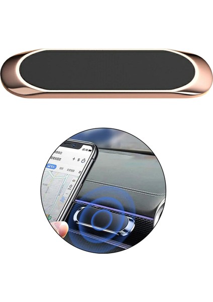 Ayarlanabilir Şerit Şekli Manyetik Telefon Araba Montaj Akıllı Telefonlar Için Gps Tablet Altın Gül fiyatları