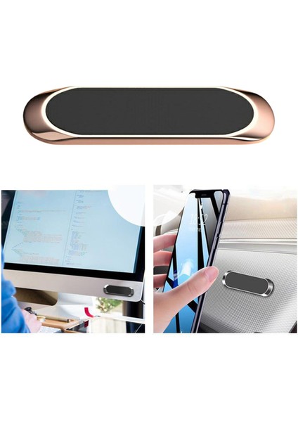 Ayarlanabilir Şerit Şekli Manyetik Telefon Araba Montaj Akıllı Telefonlar Için Gps Tablet Altın Gül fırsatları