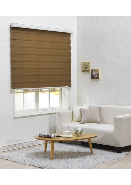 Kahverengi Zebra Stor Perde modelleri