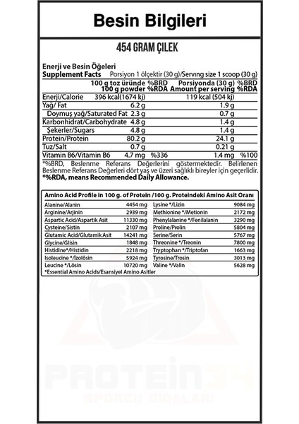 Whey 3matrix 454 gr Çilek Çilekli Protein Tozu Kas Geliştirici