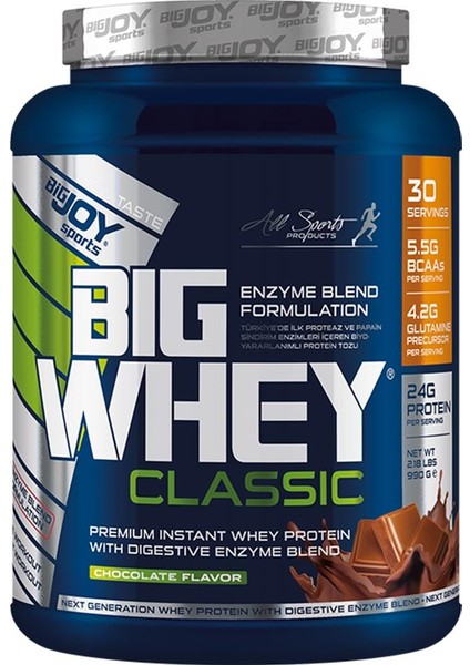 Bigjoy Bigwhey Whey Protein Klasik 30 Servis Protein Tozu Çikolata Aroma