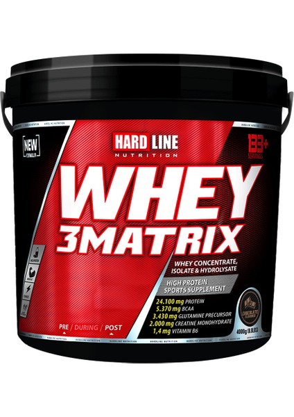 Hardline Whey 3matrix Çikolata Aromalı Protein Tozu 4000 gr