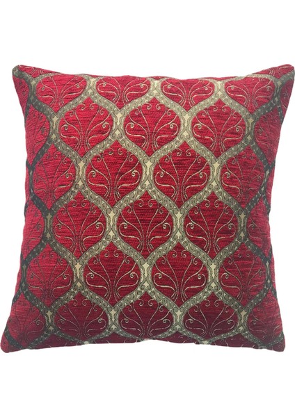 Osmanlı Desenli Bordo Kırlent Kılıfı 45 x 45 cm.