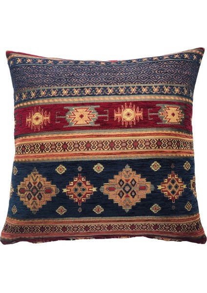 Kilim Desenli Lacivert Kırlent Kılıfı 45 x 45 cm.