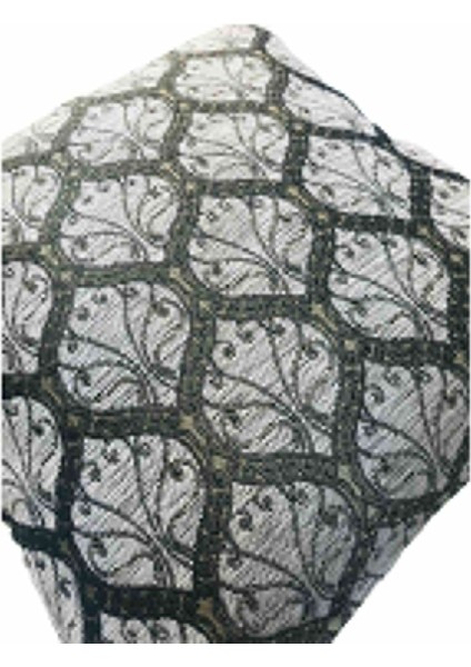 Osmanlı Desenli Beyaz Kırlent Kılıfı 45 x 45 cm.