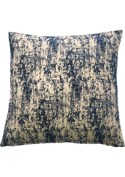 Vintage Desenli Lacivert Kırlent Kılıfı 45 x 45 cm.