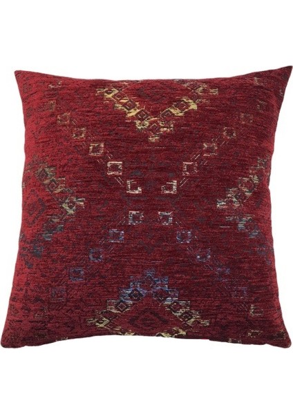 Kilim Desenli Vintage Bordo Kırlent Kılıfı 45 x 45 cm.