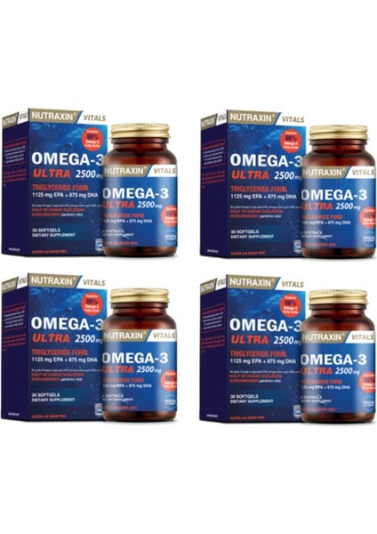 Omega-3 Ultra 2500 Mg 30 Yumuşak Kapsül X4 Adet