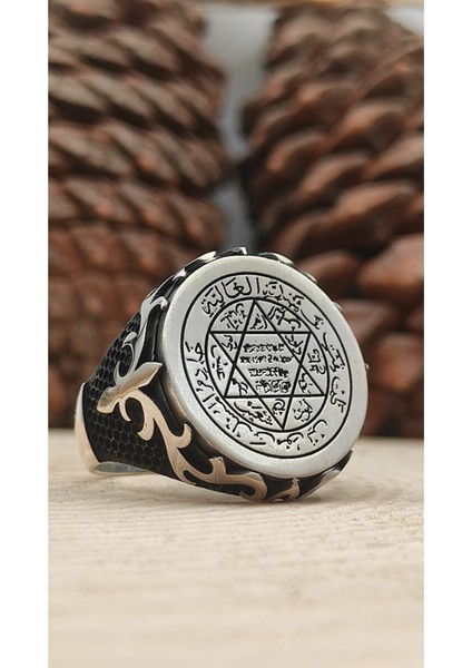 Gümüş Gümüş Erkek Yüzük Hz. Süleyman Mührü