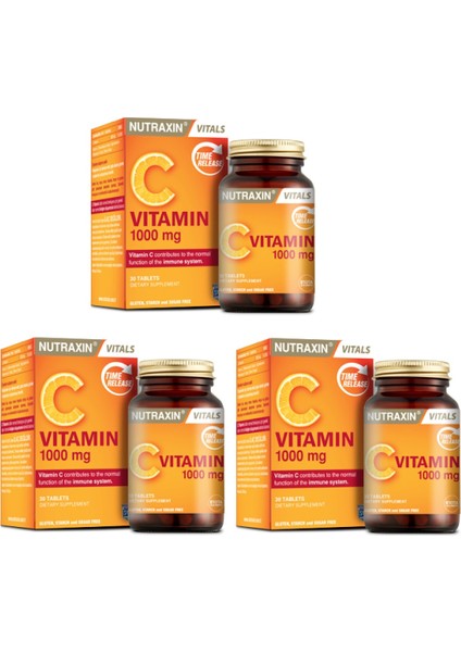 Vitamin C 1000 Mg 30 Tablet X3 Adet