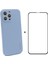 Silikon Kılıf + Cam Koruyucu Apple iPhone 13 Pro Blue (Yurt Dışından) 1
