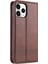 Manyetik Buzağı Doku Pu Kılıf Apple iPhone 13 Pro Dark Brown (Yurt Dışından) 3
