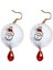 1 Çift Alaşım Renkli Noel Tema Moda Kanca Küpe Santa Kabarık Noel Baba (Yurt Dışından) 2