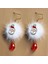1 Çift Alaşım Renkli Noel Tema Moda Kanca Küpe Santa Kabarık Noel Baba (Yurt Dışından) 3