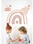 Çocuk Odası Duvar Sticker - Soft Renkli Iskandinav Stil Gökkuşağı Güneş ve Puantiyeli Bulutlar 2