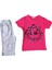 kız Çocuk Desenli Kısa Kollu Kapri Pantolonlu Pijama Takımı, 3 Yaş, Pembe 1